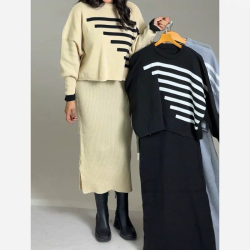 ست کراپ سارافن بافت زنانه پائیزه