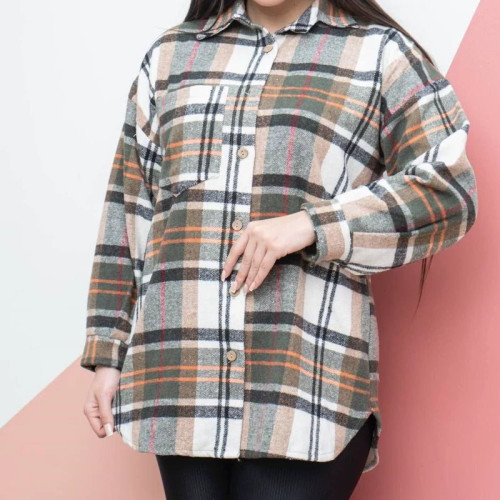 ژاکت چهارخونه پشمی پارچه خارجی